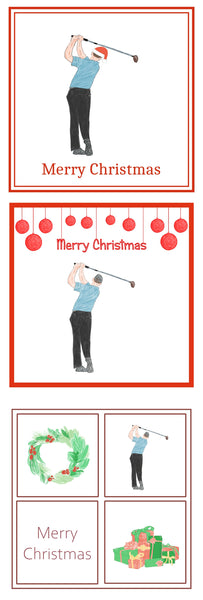 Golfer Christmas Card Choice of 3