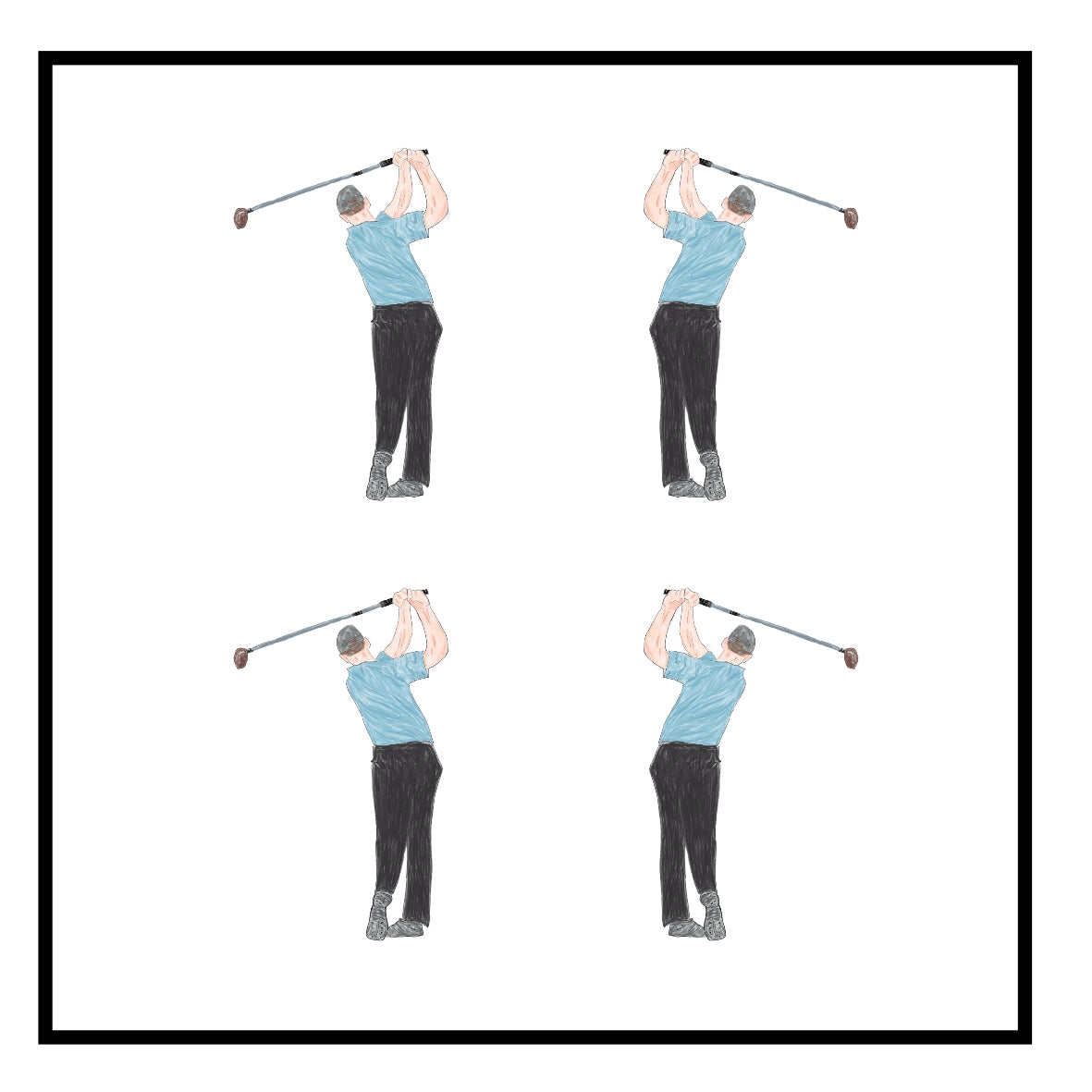 Golfer Greeting Card Choice of 6 Designs BIRTHDAY, THINKING OF YOU, BLANK