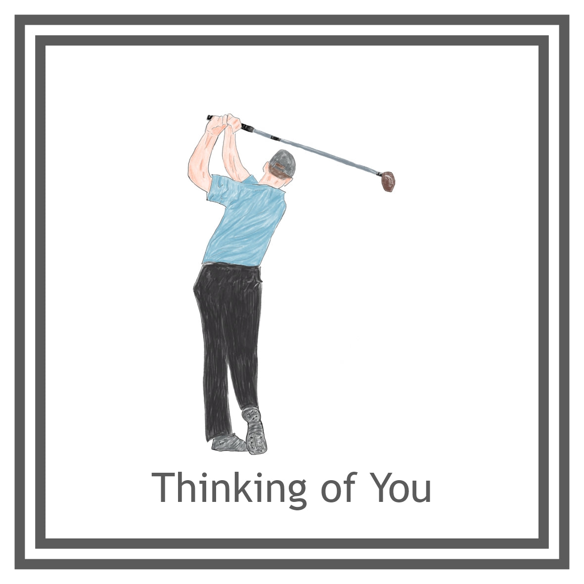 Golfer Greeting Card Choice of 6 Designs BIRTHDAY, THINKING OF YOU, BLANK