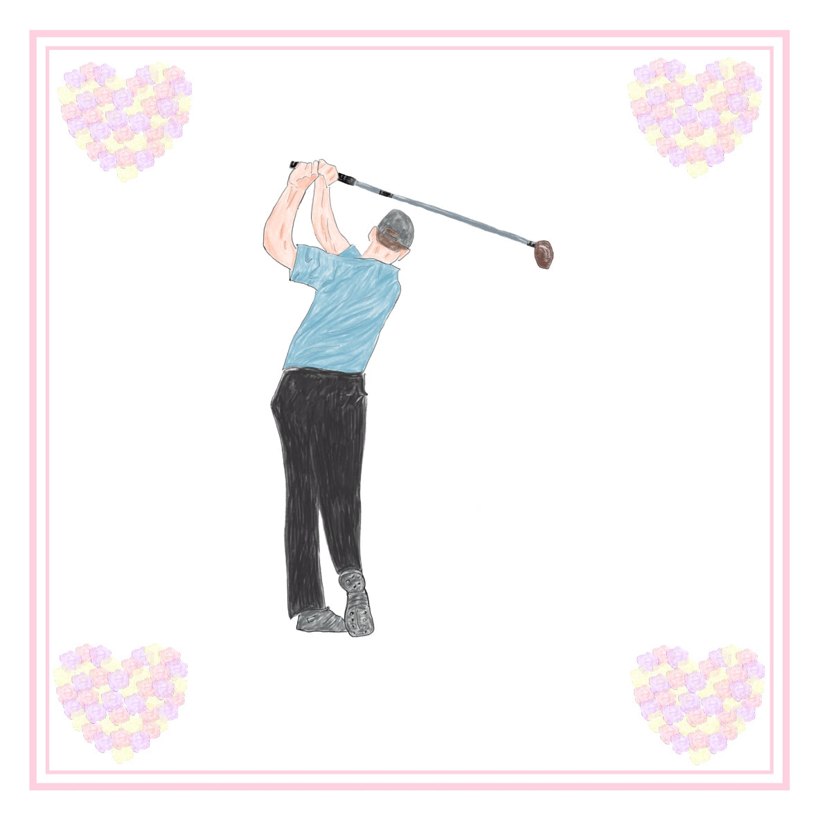 Golfer Greeting Card Choice of 6 Designs BIRTHDAY, THINKING OF YOU, BLANK