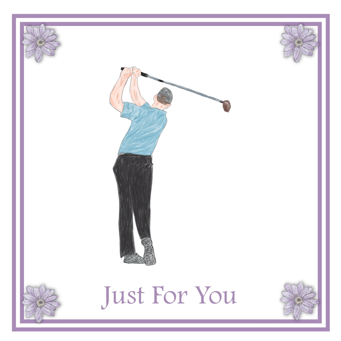 Golfer Greeting Card Choice of 6 Designs BIRTHDAY, THINKING OF YOU, BLANK
