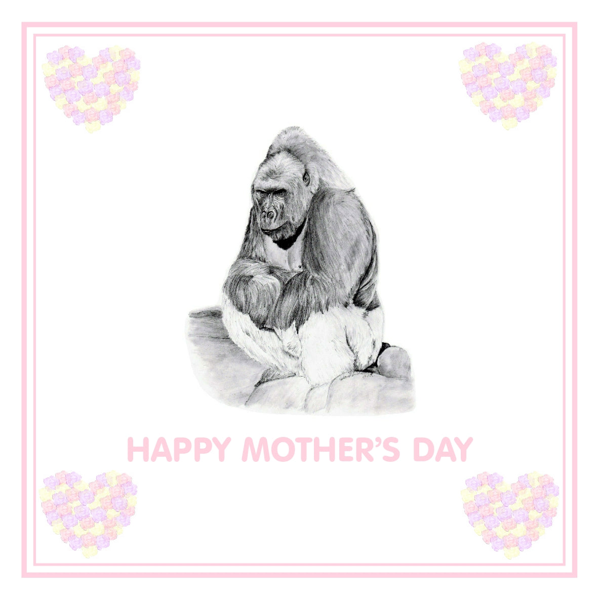 Gorilla Mother's Day Card PERSONALISATION AVAILABLE