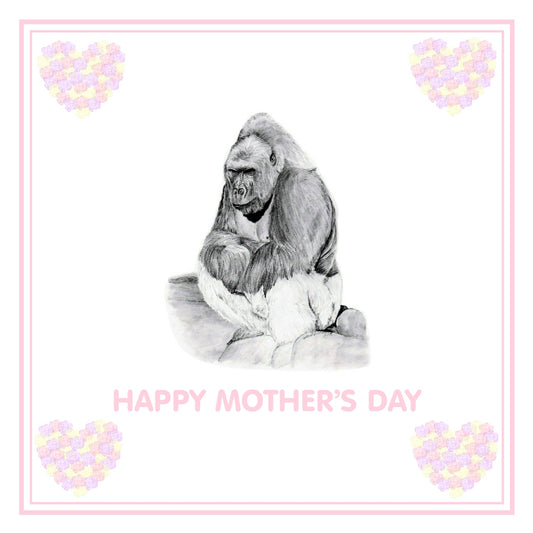 Gorilla Mother's Day Card PERSONALISATION AVAILABLE