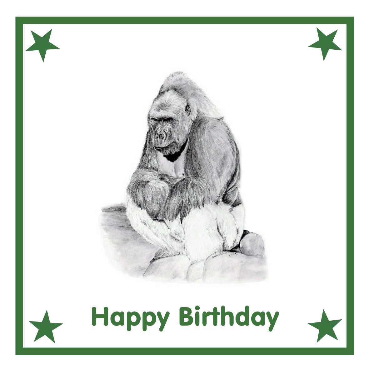 Gorilla Greeting Card Choice of 6 Designs BIRTHDAY, THINKING OF YOU, BLANK