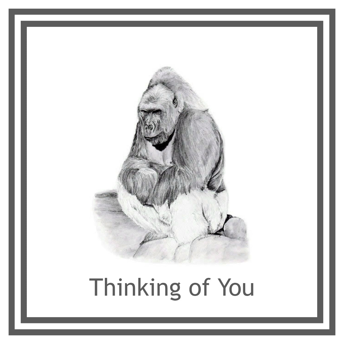 Gorilla Greeting Card Choice of 6 Designs BIRTHDAY, THINKING OF YOU, BLANK