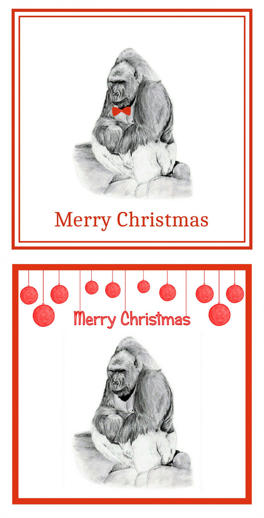 Gorilla Christmas Cards Pack of 6
