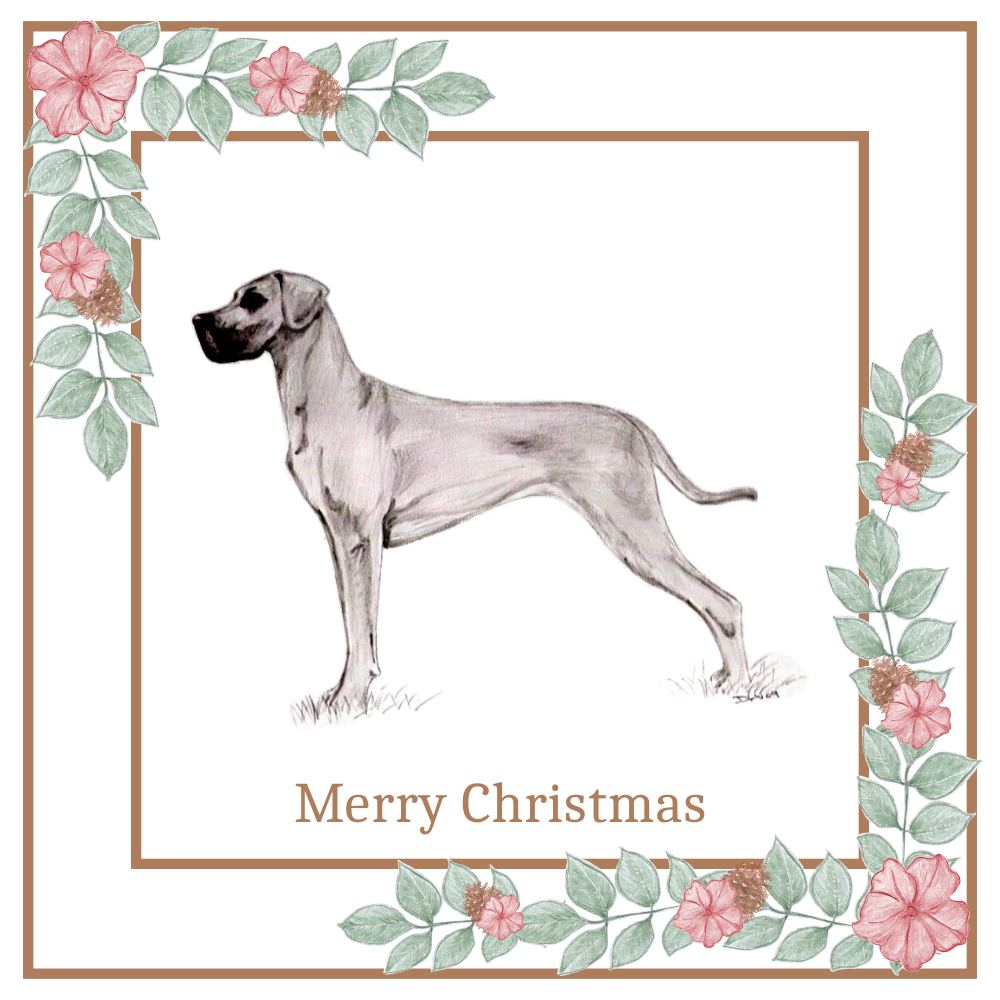 Great Dane Christmas Card Choice of 3 Card Designs Single or Multi Pack