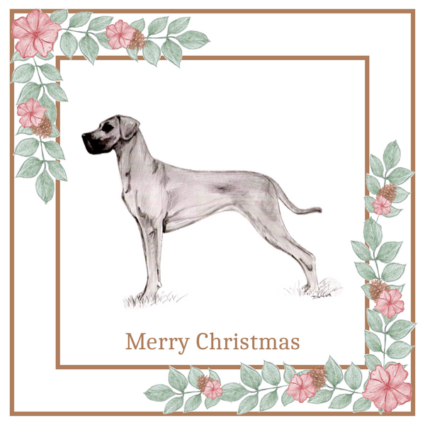 Great Dane Christmas Card Choice of 3 Card Designs Single or Multi Pack