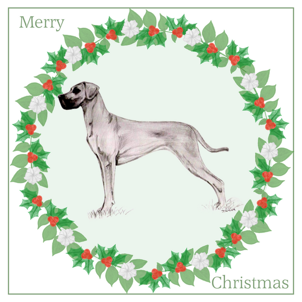 Great Dane Christmas Card Choice of 3 Card Designs Single or Multi Pack