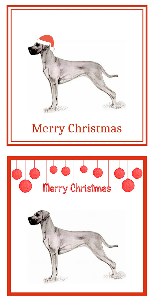Great Dane Christmas Cards Pack of 6