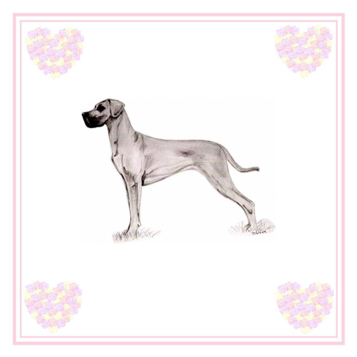Great Dane Greeting Card Choice of 6 Designs BIRTHDAY, THINKING OF YOU, BLANK