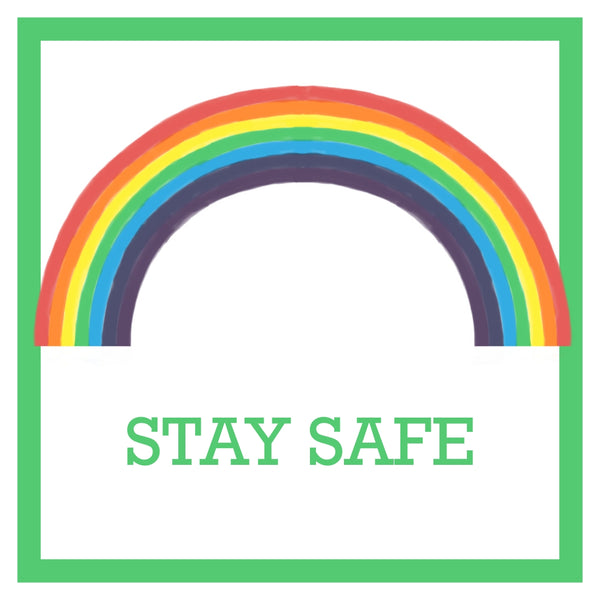 Rainbow Stay Safe Card by Curiosity Crafts PERSONALISATION AVAILABLE