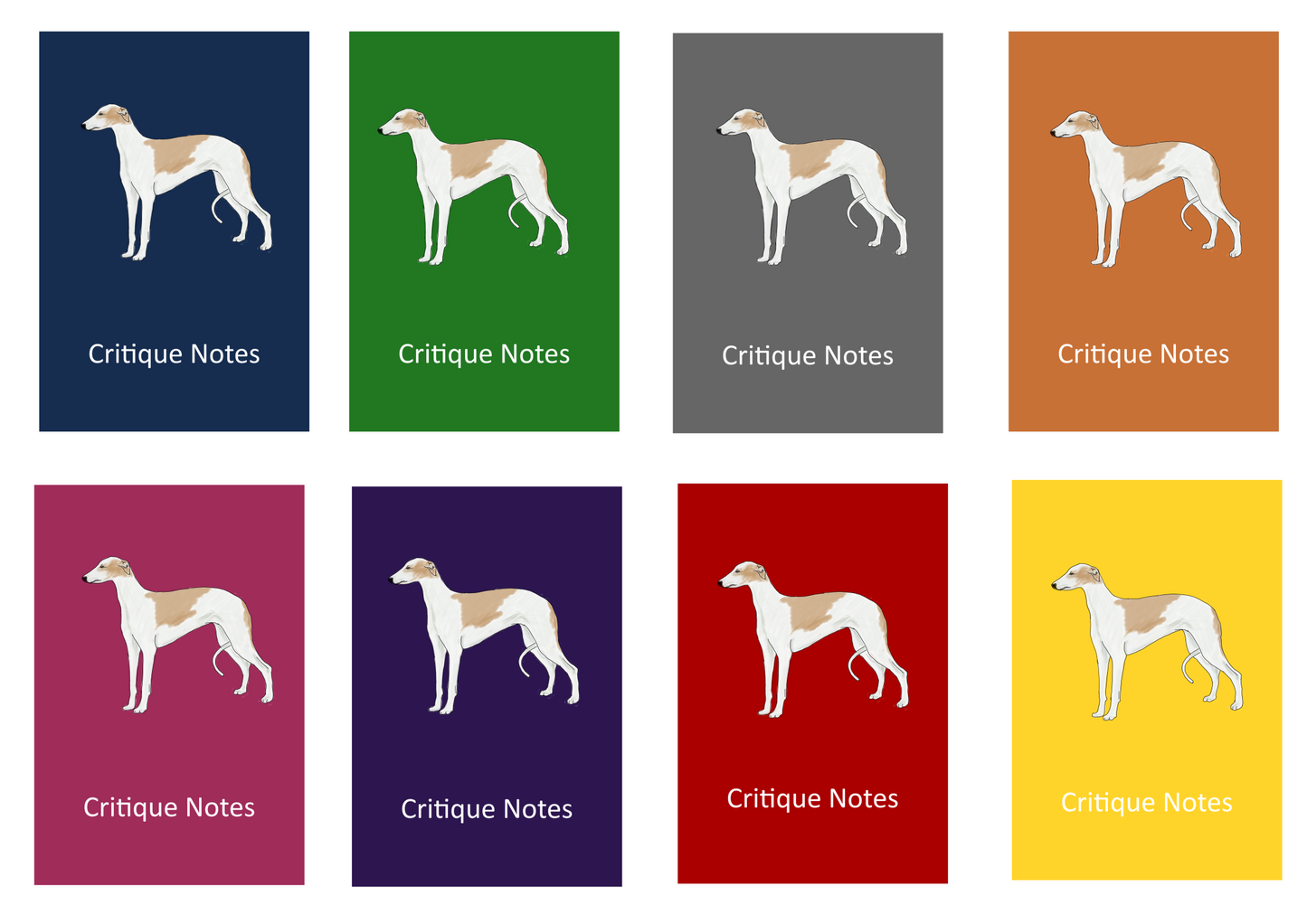 Greyhound Dog Show Judging Critique Notes Book A5