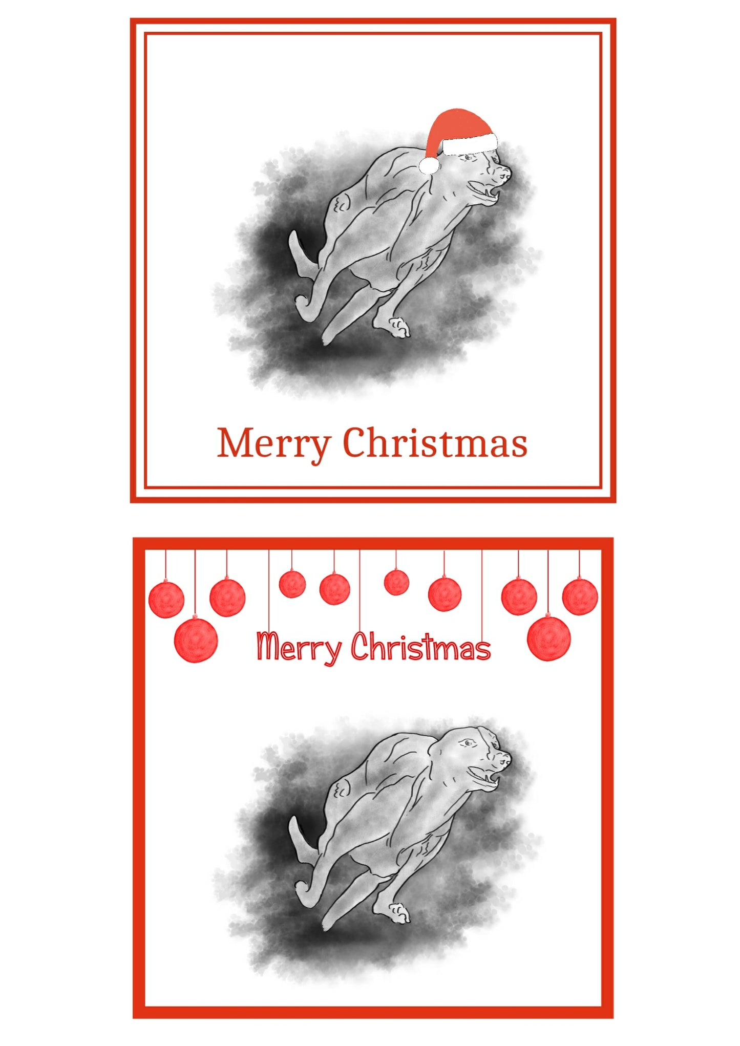 Greyhound Christmas Cards Pack of 6