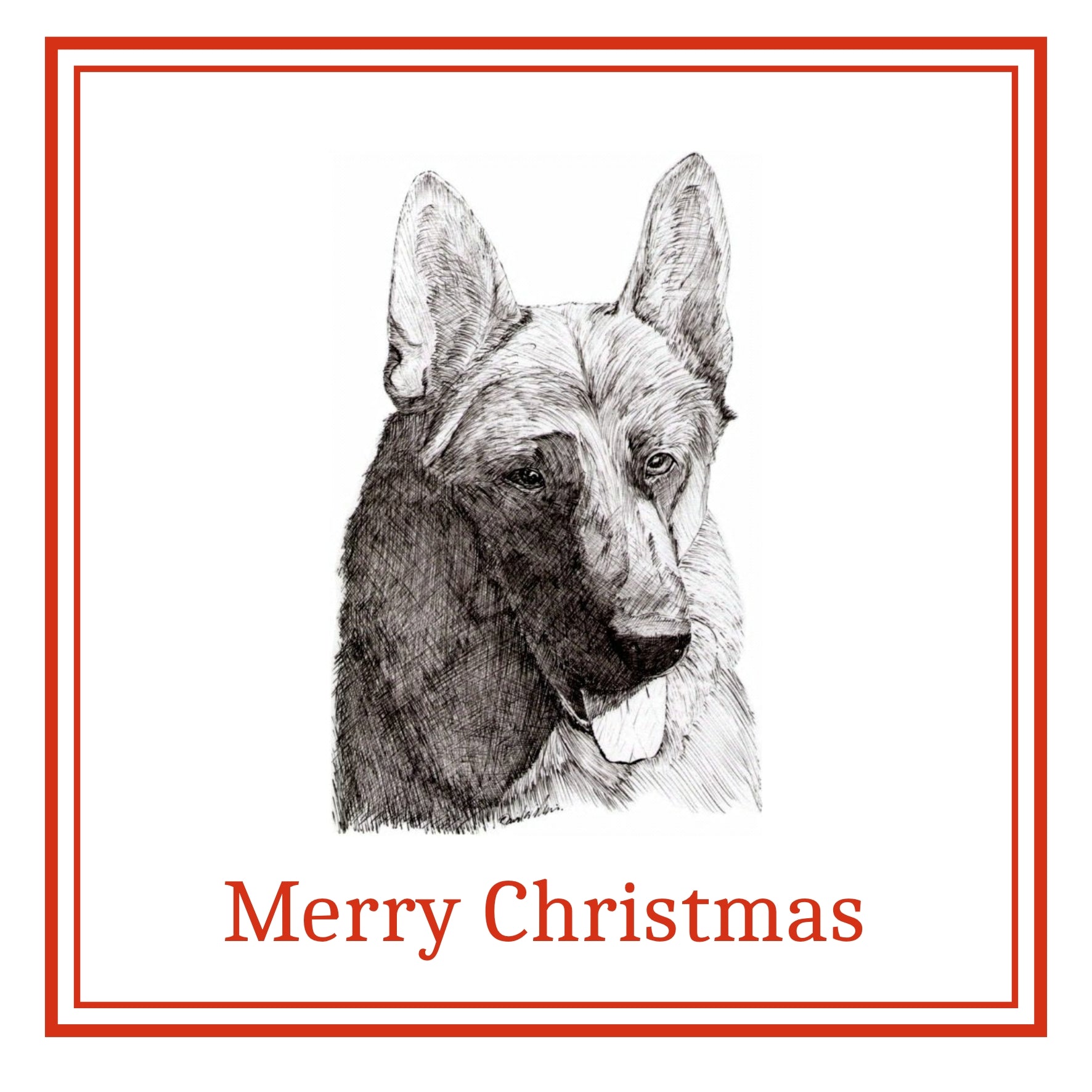 German Shepherd Dog Christmas Cards Pack of 6