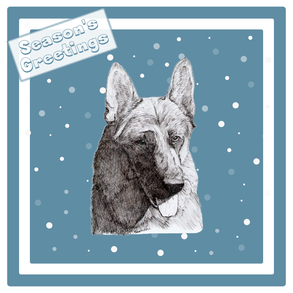 German Shepherd Dog GSD Christmas Card Choice of 3 Card Designs Single or Multi Pack