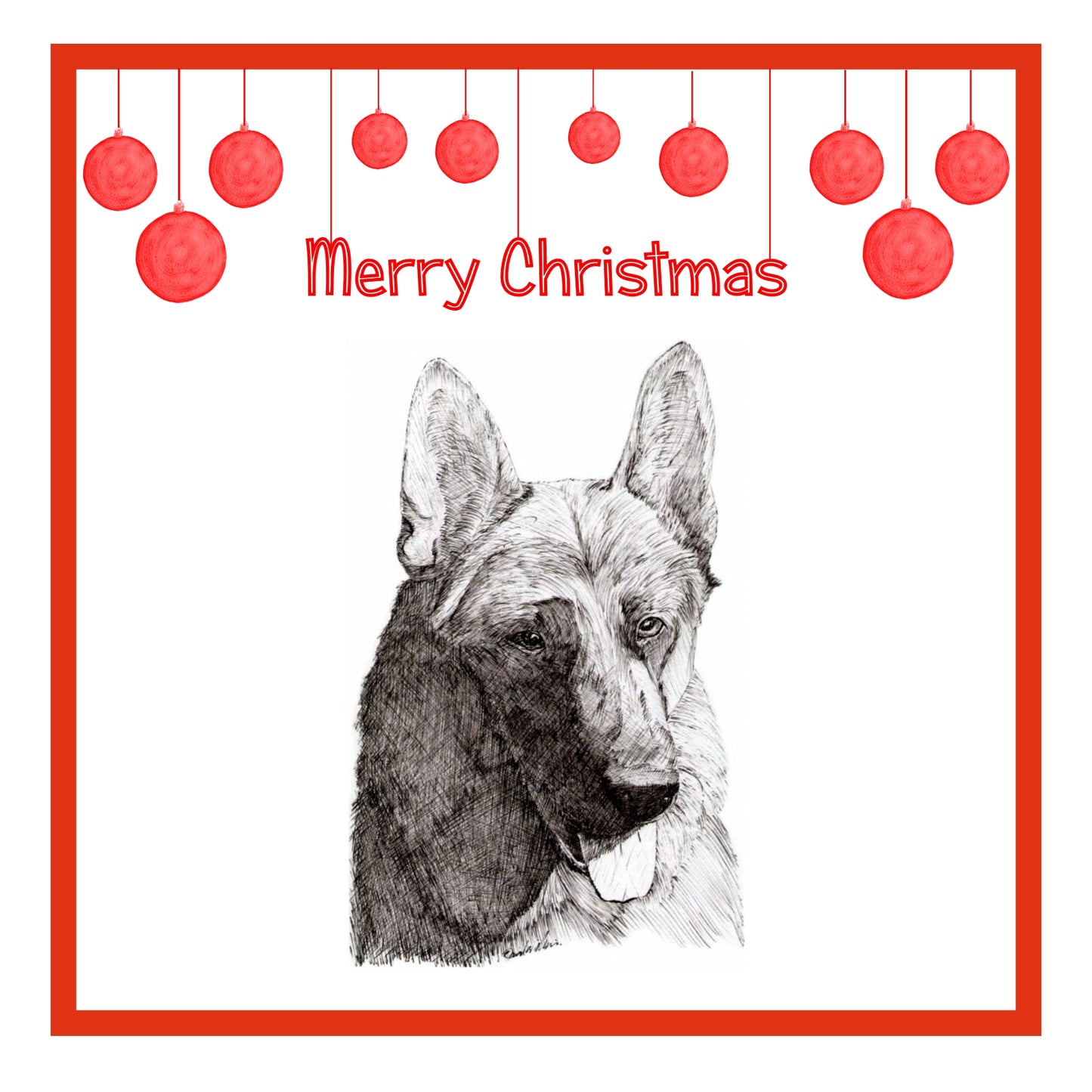 German Shepherd Dog Christmas Card Choice of 3