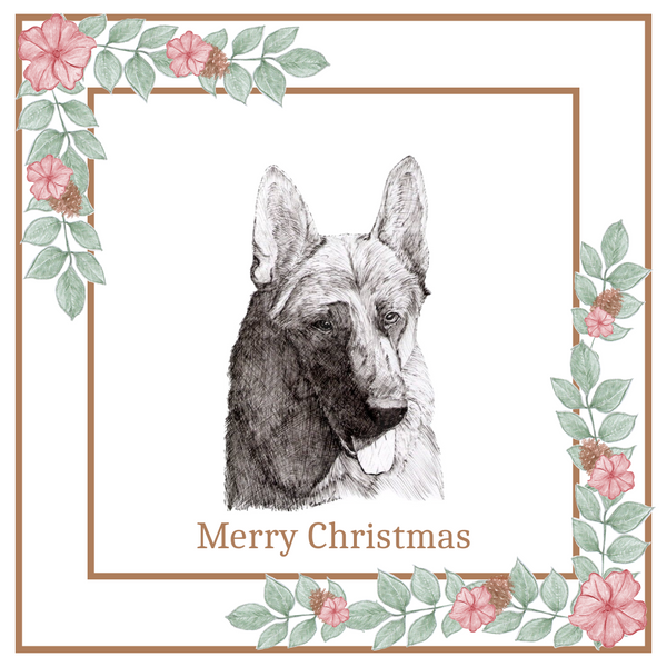 German Shepherd Dog GSD Christmas Card Choice of 3 Card Designs Single or Multi Pack