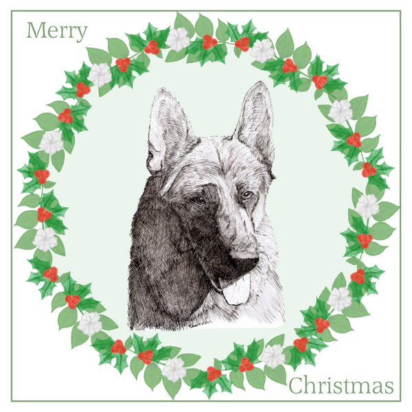 German Shepherd Dog GSD Christmas Card Choice of 3 Card Designs Single or Multi Pack