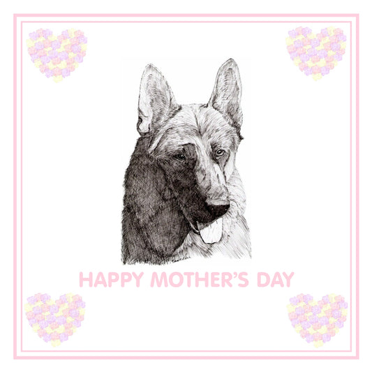 German Shepherd Dog Mother's Day Card PERSONALISATION AVAILABLE
