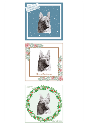 German Shepherd Dog GSD Christmas Card Choice of 3 Card Designs Single or Multi Pack