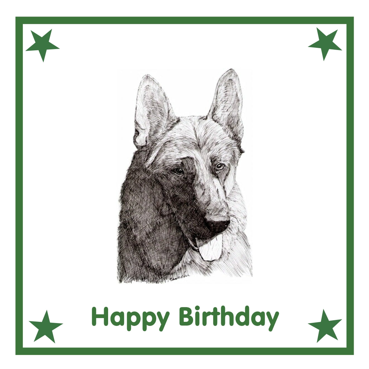 German Shepherd Greeting Card Choice of 6 Designs BIRTHDAY, THINKING OF YOU, BLANK