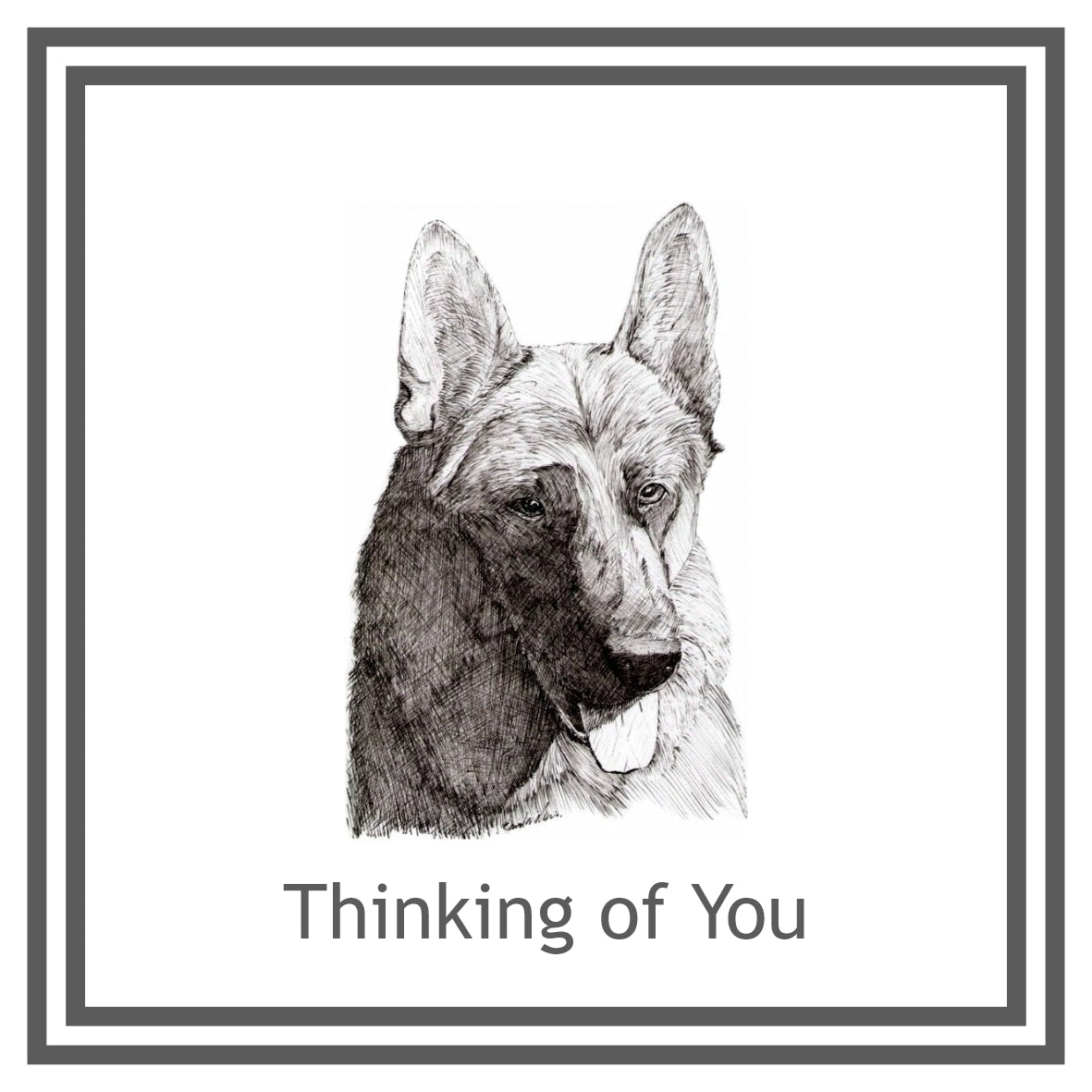 German Shepherd Greeting Card Choice of 6 Designs BIRTHDAY, THINKING OF YOU, BLANK