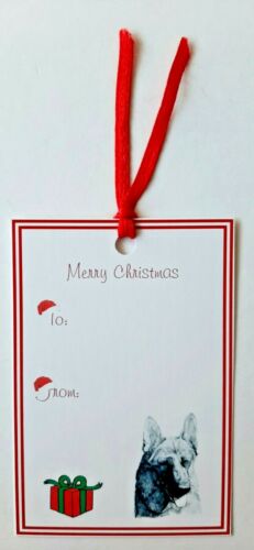 German Shepherd Dog Christmas Gift Tags Pack of 8