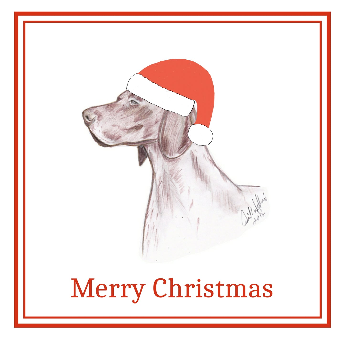 German S/H Pointer Christmas Card Choice of 3