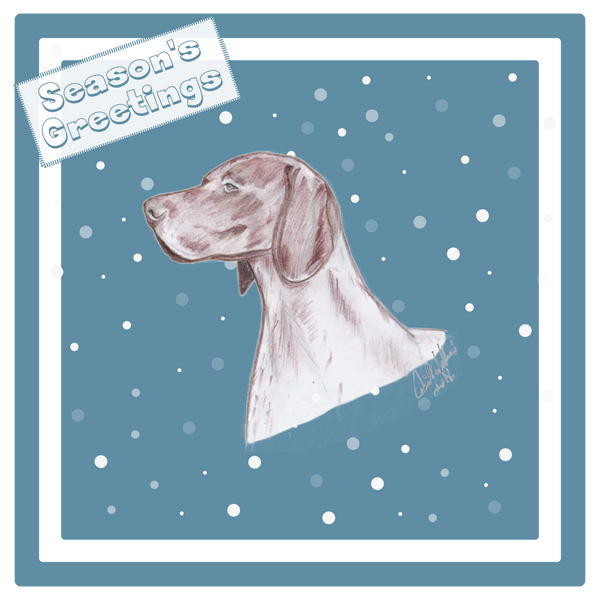 German S/H Pointer Christmas Card Choice of 3 Card Designs Single or Multi Pack