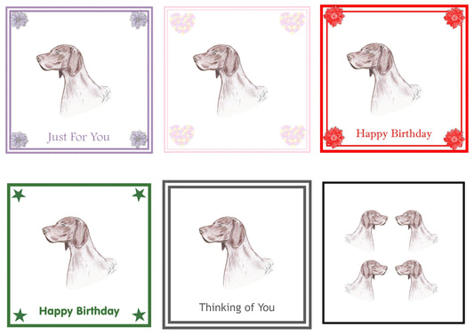 German Shorthaired Pointer Greeting Card Choice of 6 Designs BIRTHDAY, THINKING OF YOU, BLANK