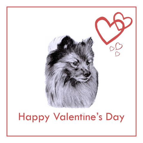 German Spitz Valentine's Day Card PERSONALISATION AVAILABLE