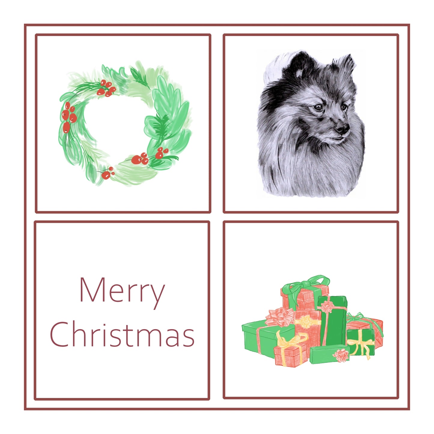 German Spitz Christmas Card Choice of 3