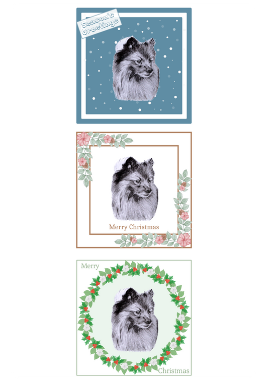 German Spitz Christmas Card Choice of 3 Card Designs Single or Multi Pack