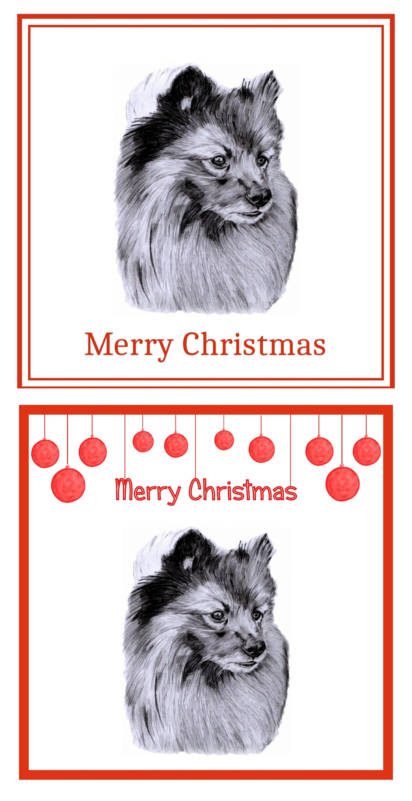 German Shepherd Dog Christmas Card Choice of 3