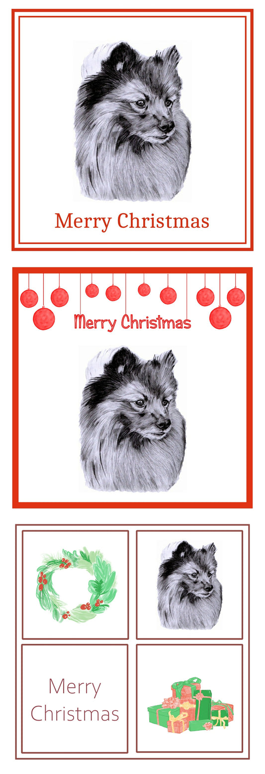 German Spitz Christmas Card Choice of 3
