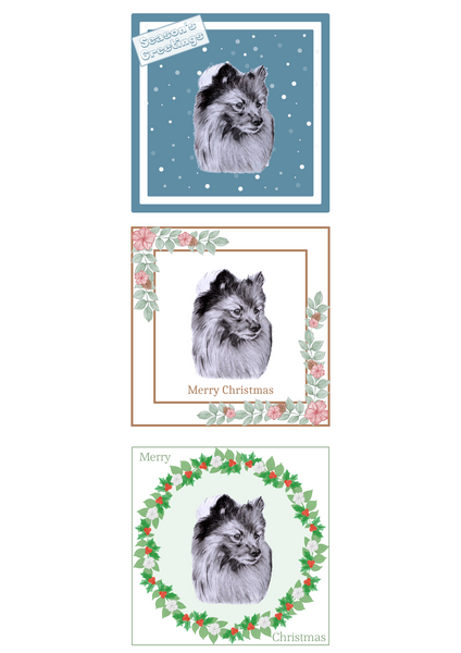 German Spitz Christmas Card Choice of 3 Card Designs Single or Multi Pack