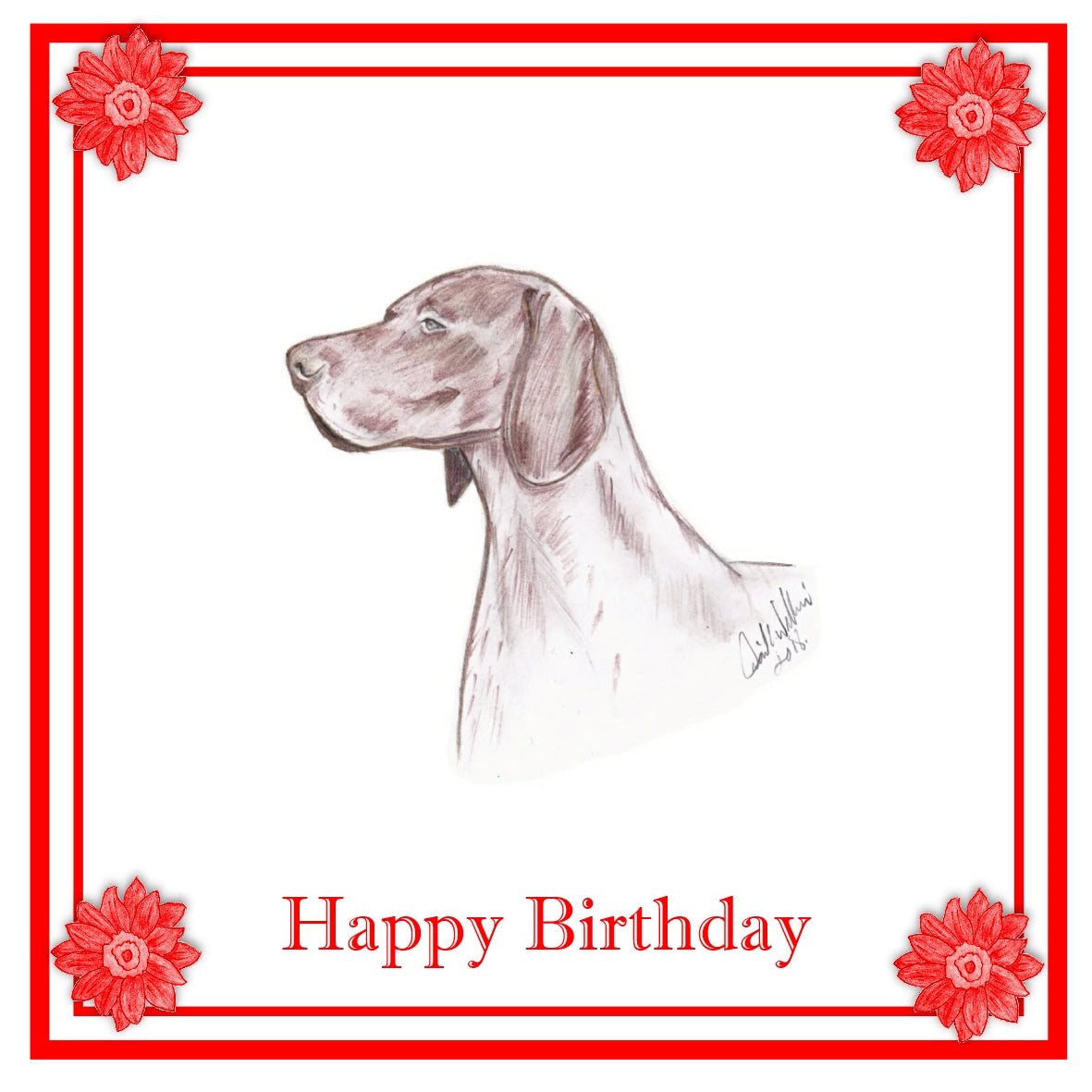 German Shorthaired Pointer Greeting Card Choice of 6 Designs BIRTHDAY, THINKING OF YOU, BLANK