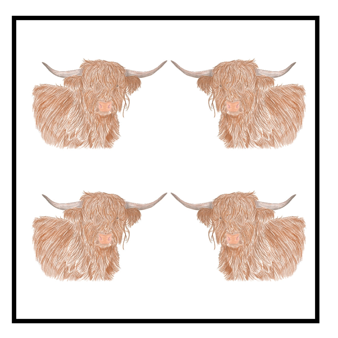 Highland Cow Greeting Card Choice of 6 Designs BIRTHDAY, THINKING OF YOU, BLANK