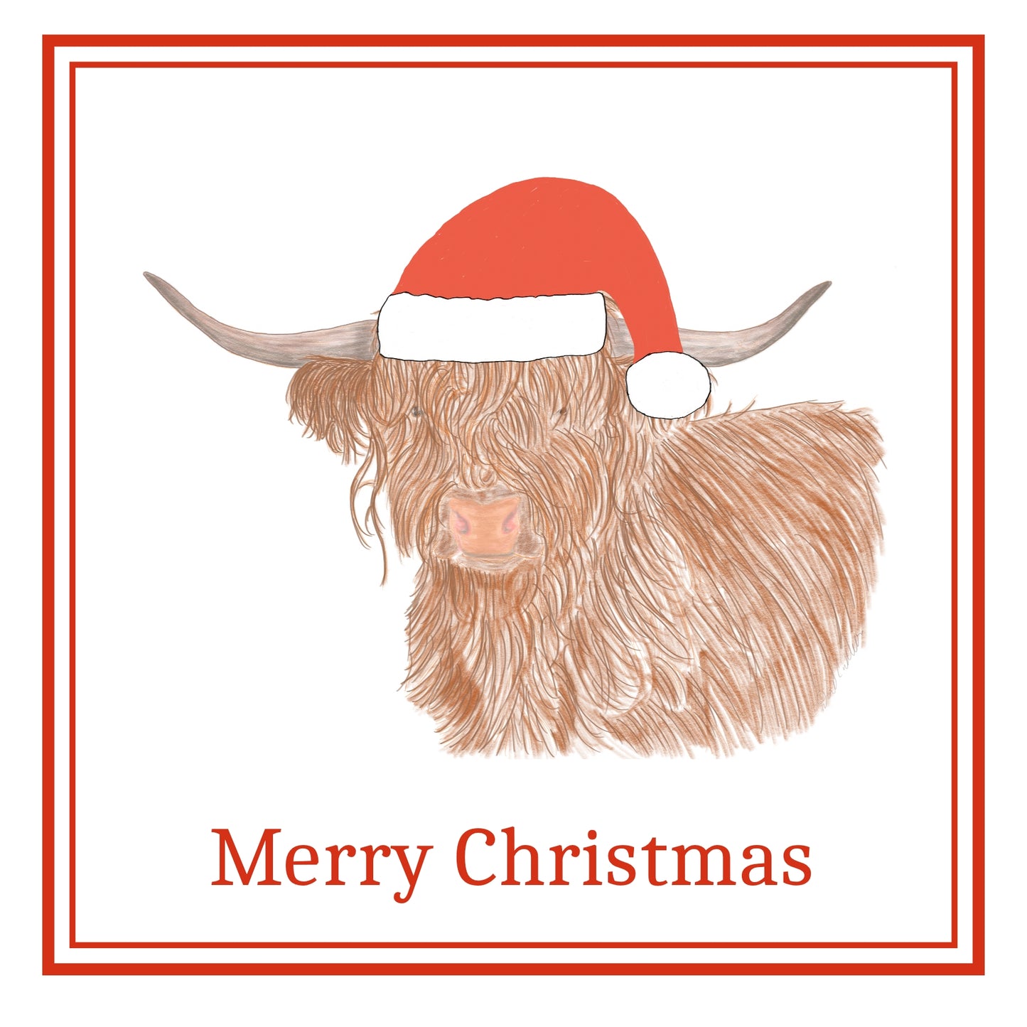 Highland Cow Christmas Cards Pack of 6