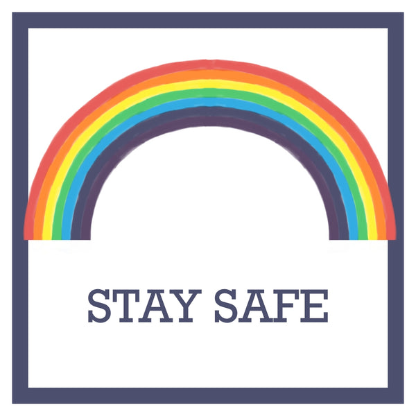 Rainbow Stay Safe Card by Curiosity Crafts PERSONALISATION AVAILABLE