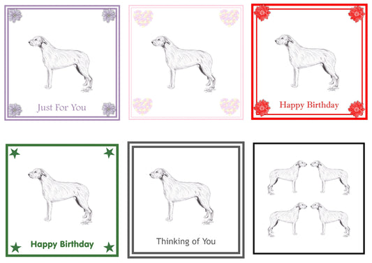 Irish Wolfhound Greeting Card Choice of 6 Designs BIRTHDAY, THINKING OF YOU, BLANK