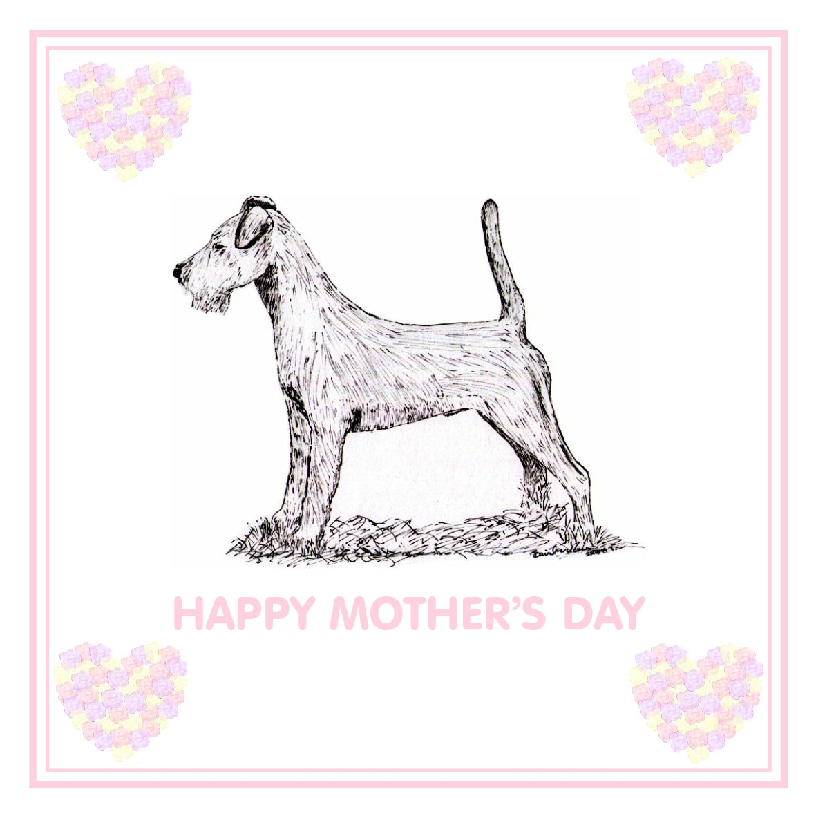 Irish Terrier Mother's Day Card PERSONALISATION AVAILABLE