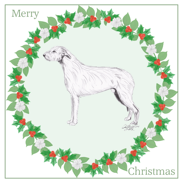 Irish Wolfhound Christmas Card Choice of 3 Card Designs Single or Multi Pack