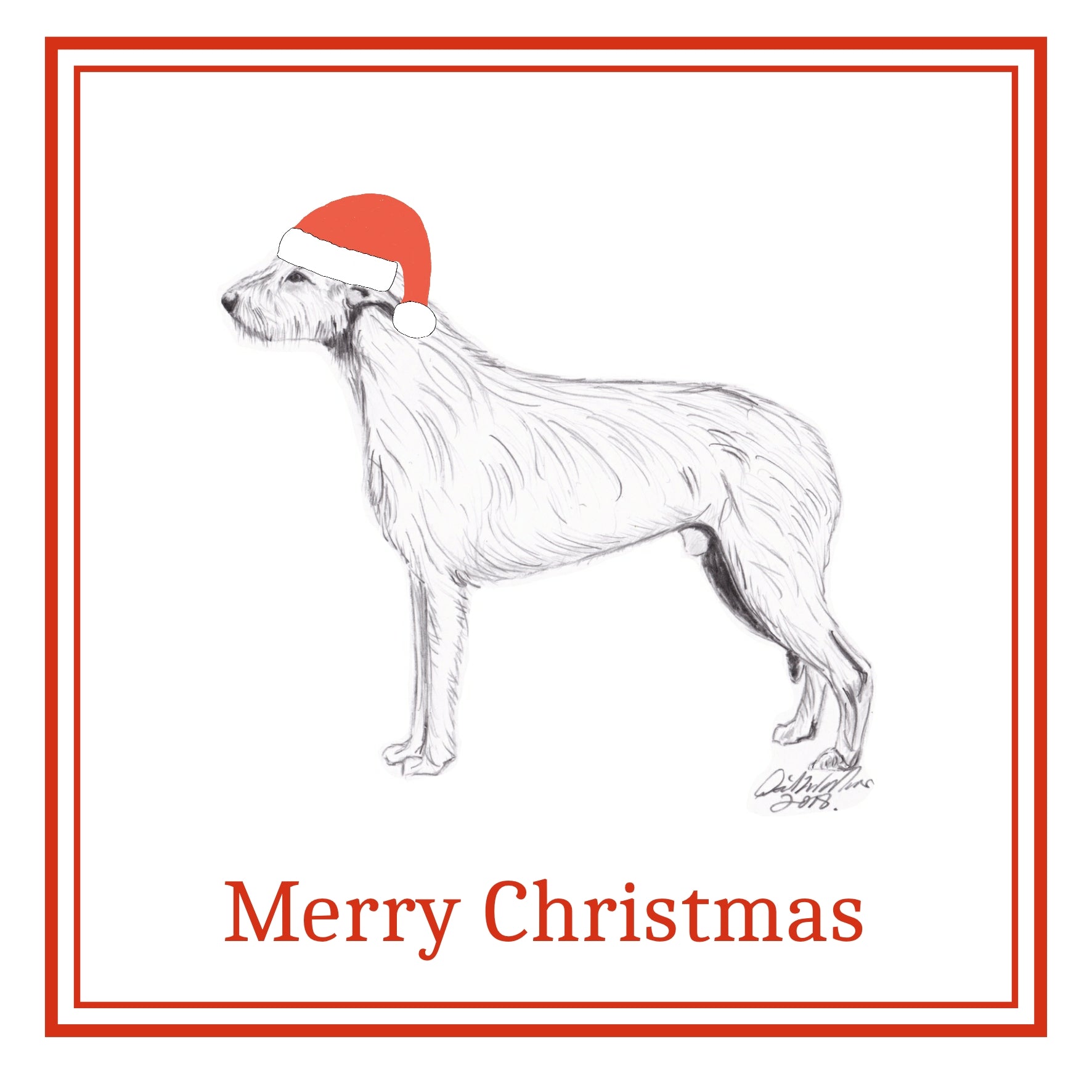 Irish Wolfhound Christmas Card Choice of 3