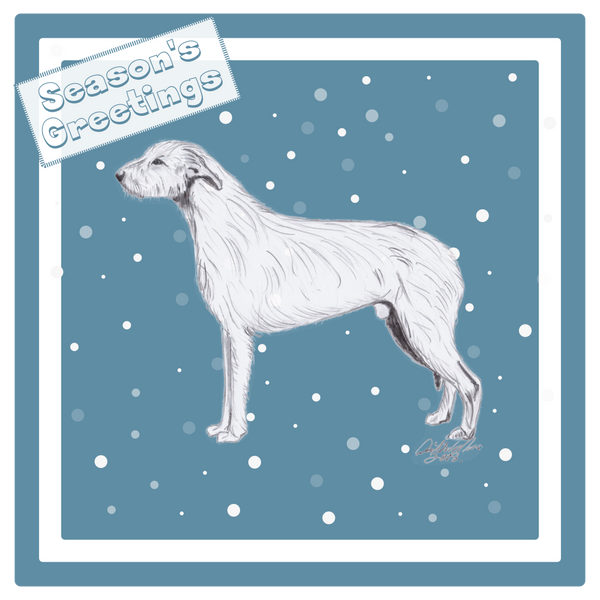 Irish Wolfhound Christmas Card Choice of 3 Card Designs Single or Multi Pack