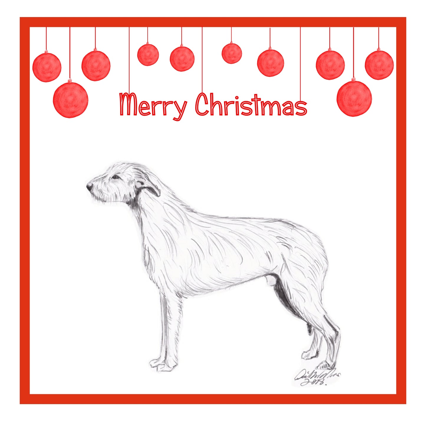 Irish Wolfhound Christmas Cards Pack of 6