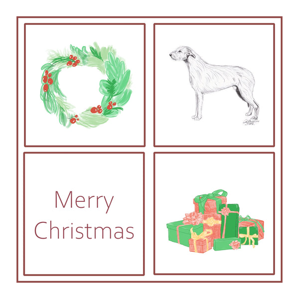 Irish Wolfhound Christmas Card Choice of 3