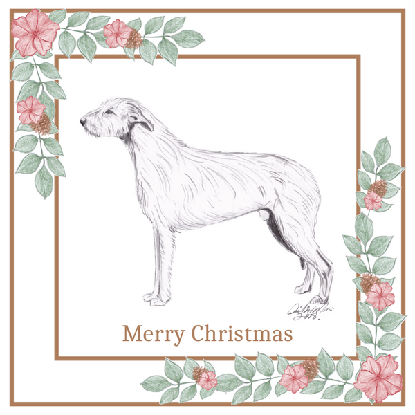 Irish Wolfhound Christmas Card Choice of 3 Card Designs Single or Multi Pack