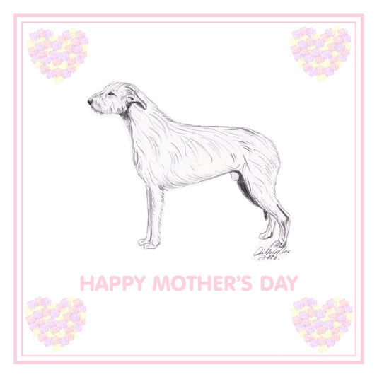 Irish Wolfhound Mother's Day Card PERSONALISATION AVAILABLE